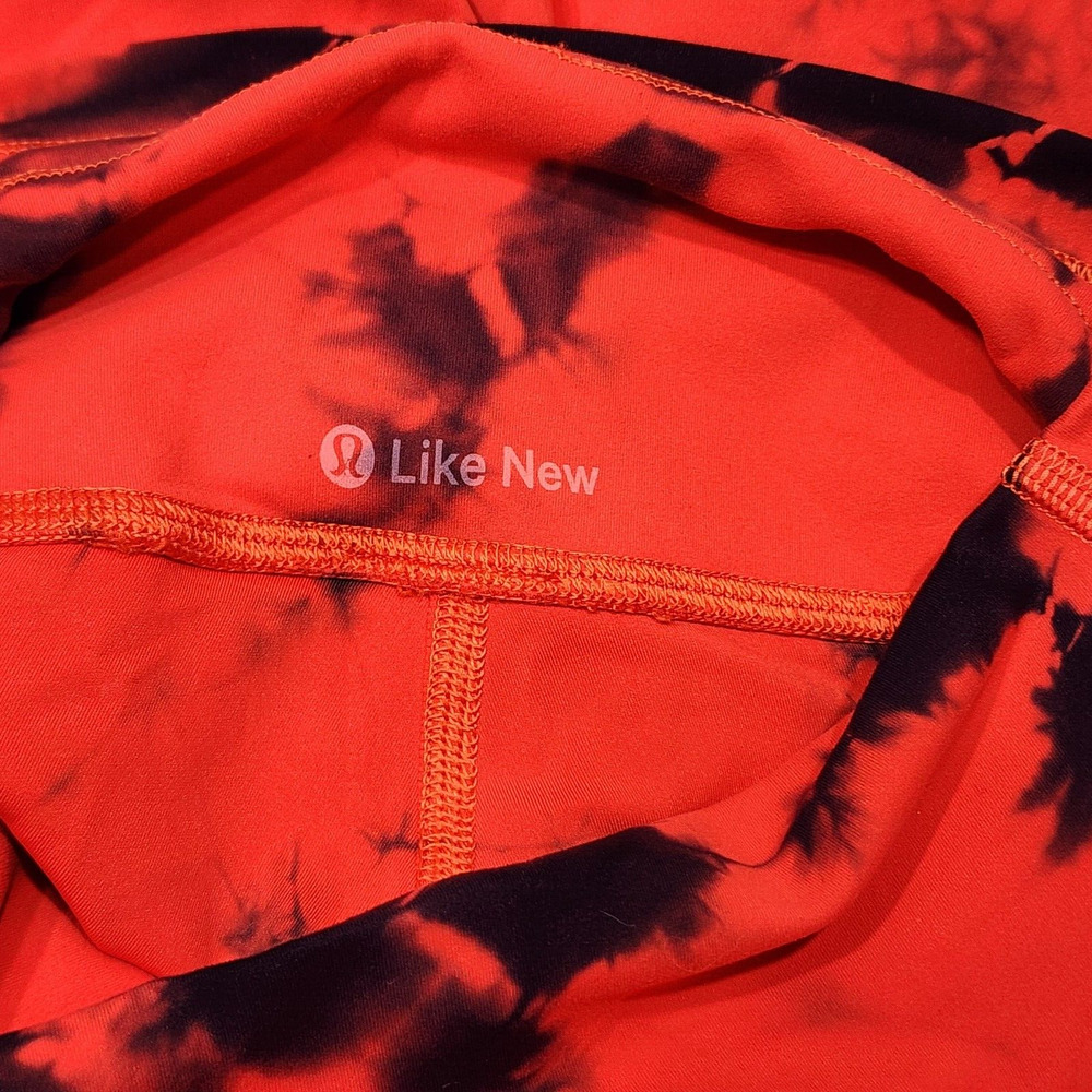 Lululemon Wunder Train HR Crop 21" Everlux Size 4 Tie Dye‎ Carnation Red Black - Picture 4 of 6